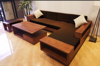 Xu hướng mua ghế sofa góc L bằng gỗ đẹp cho phòng khách hiện đại